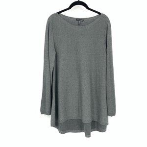 Eileen Fisher Gray Tunic Long Sleeve Knit Top